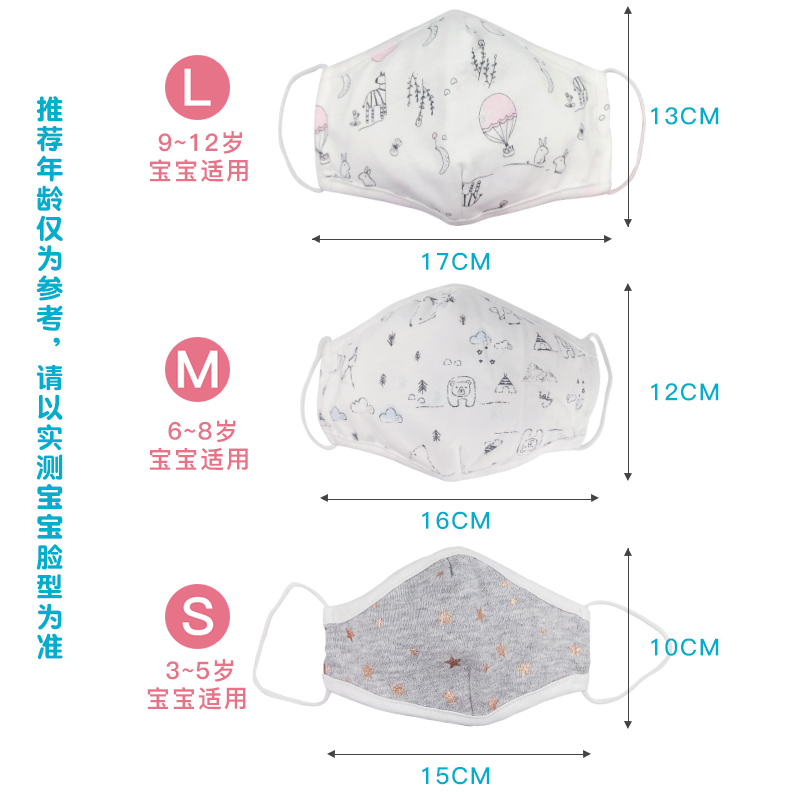 卡通儿童口罩韩版女童口罩纯棉0-12岁小童春秋夏薄款宝宝口罩男