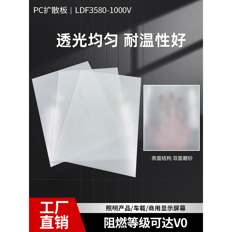 磨砂PC扩散板,灯箱片,LED灯吊顶,匀光扩散膜,乳白色1mm厚透光板,[可定制]